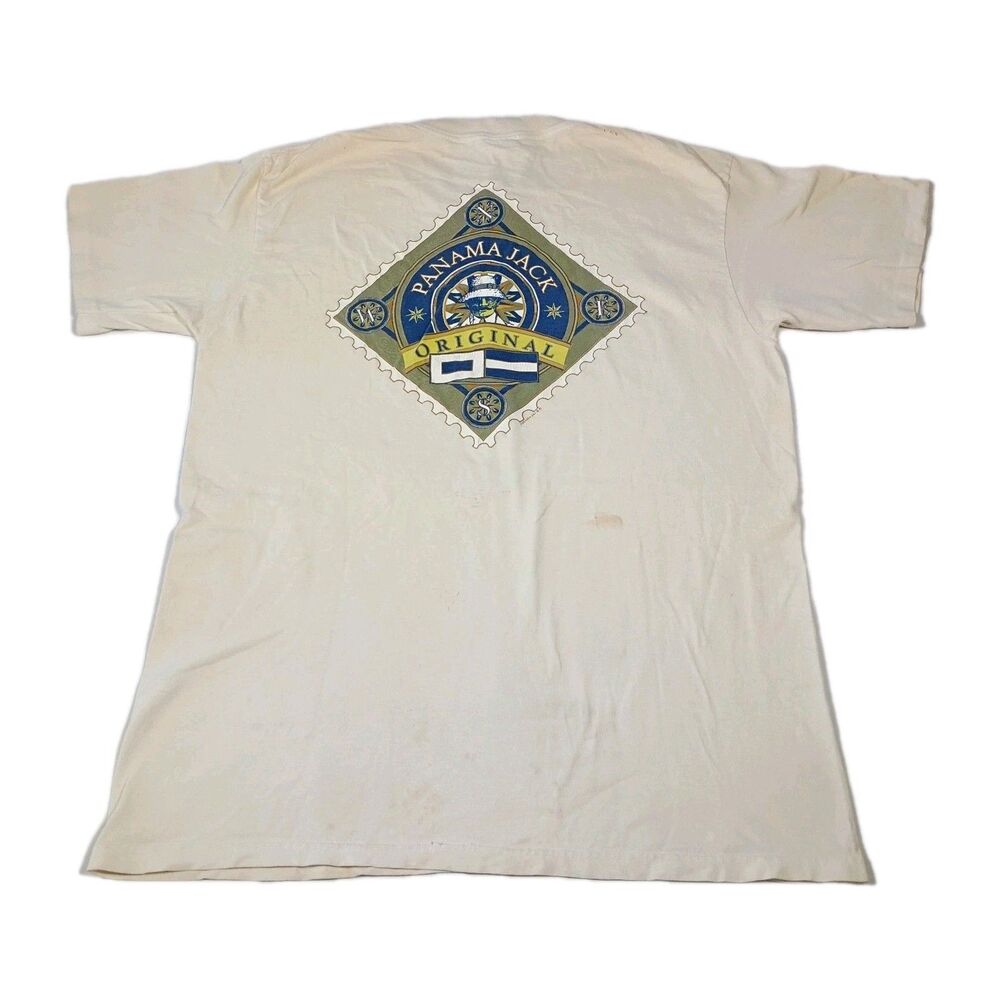 Vintage Panama Jack T Shirt Mens M Nautical Single Stitch Safari 80s 100% Cotton